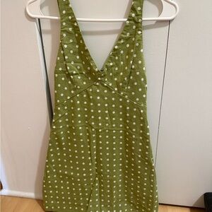 Abercrombie & Fitch Olive Polka Dot Dress